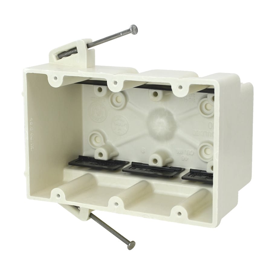 Allied Moulded Products - Allied Moulded Products 3300-NK 3 x 5-11/16 x 3-3/4 Inch 46 In. 3-Gang Fiberglass Angled Mid-Nail Switch/Receptacle Outlet Box
