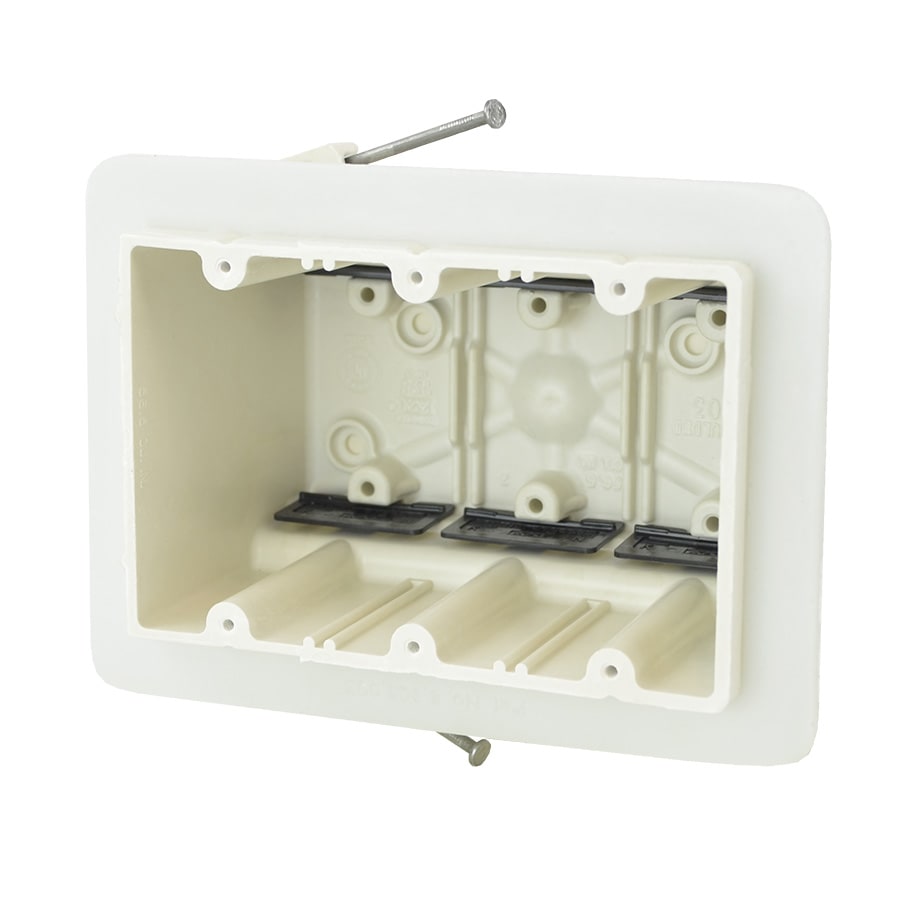 Allied Moulded Products - Allied Moulded Products 3303-NKV 3-9/16 x 5-11/16 x 3-3/4 Inch 56.5 In. 3-Gang Angled Mid-Nail Switch/Receptacle Outlet Box
