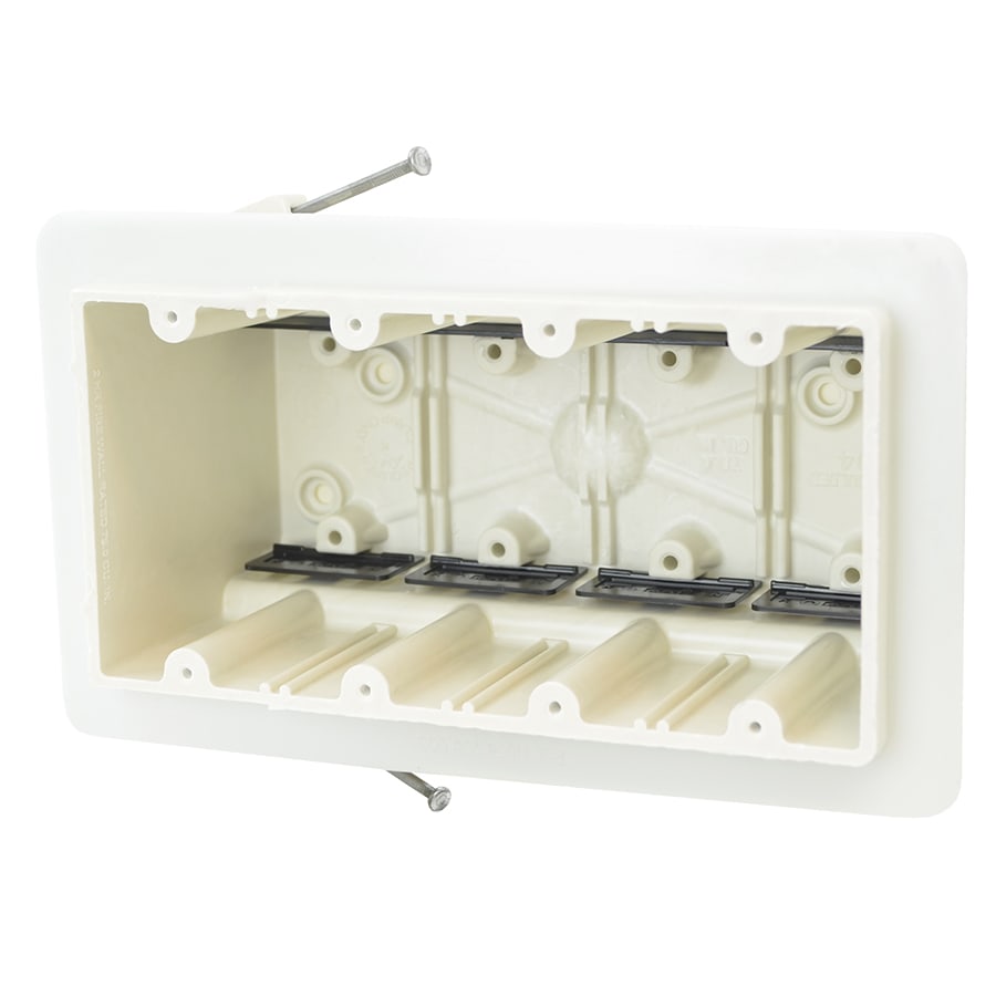 Allied Moulded Products - Allied Moulded Products 4304-NKV 3-9/16 x 7-1/2 x 3-3/4 Inch 75 In. 4-Gang Angled Mid-Nail Switch/Receptacle Outlet Box