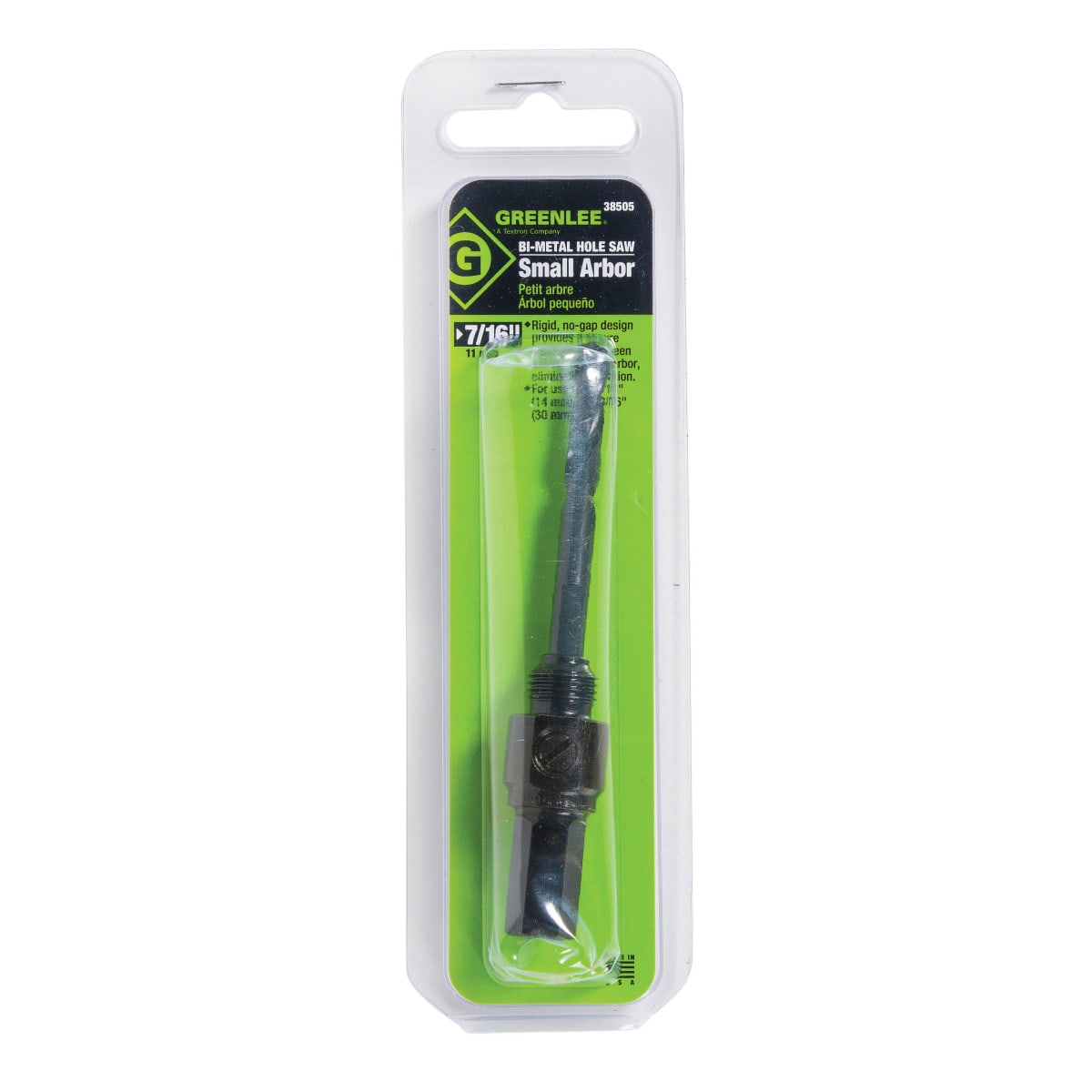 Greenlee Textron - Greenlee 38505 0.437" High Speed Steel Hex Shank Hole Saw Arbor