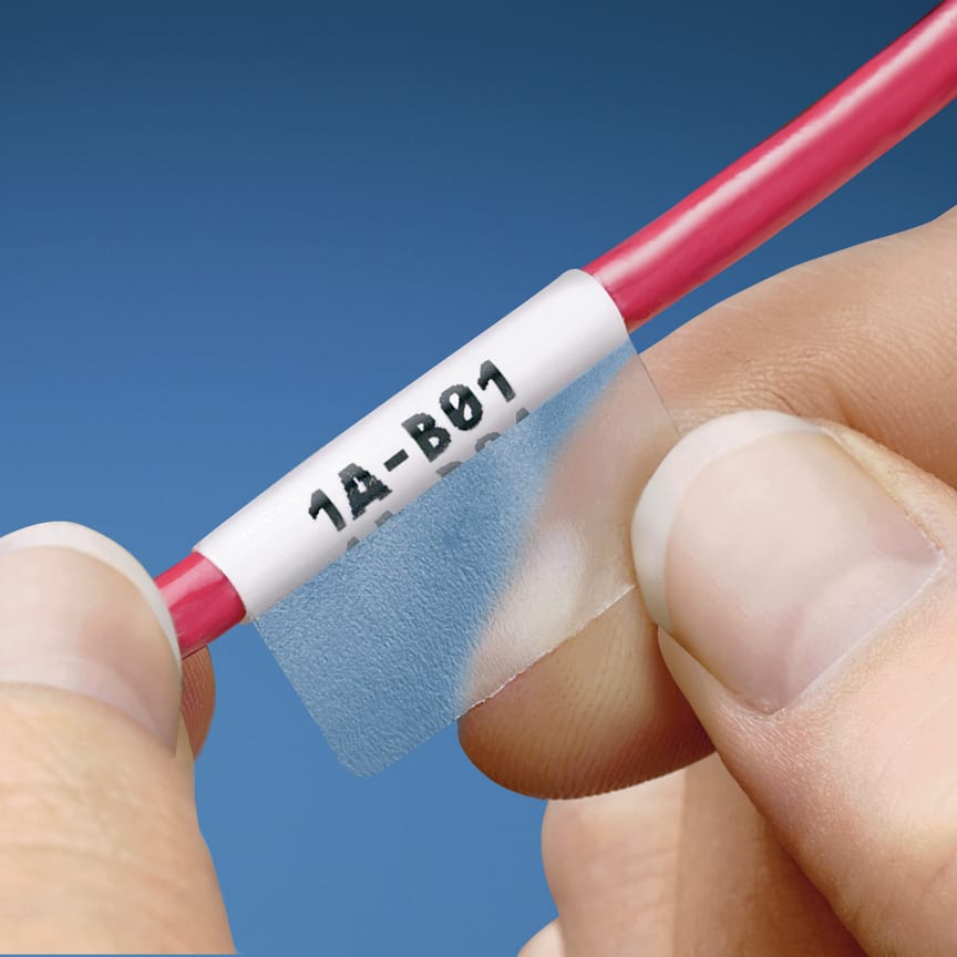 Panduit Corp - Panduit LJSL4-Y3-2.5 Laser/Ink Jet, Self-Lam Label, Adhesive Polyester, 1.00" W x 1.00" H, 0.34" POA, Clear/White