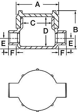 Killark - Hubbell Electrical Systems GEJCT-5M 1-1/2 Inch Gray Iron Type C Outlet Body