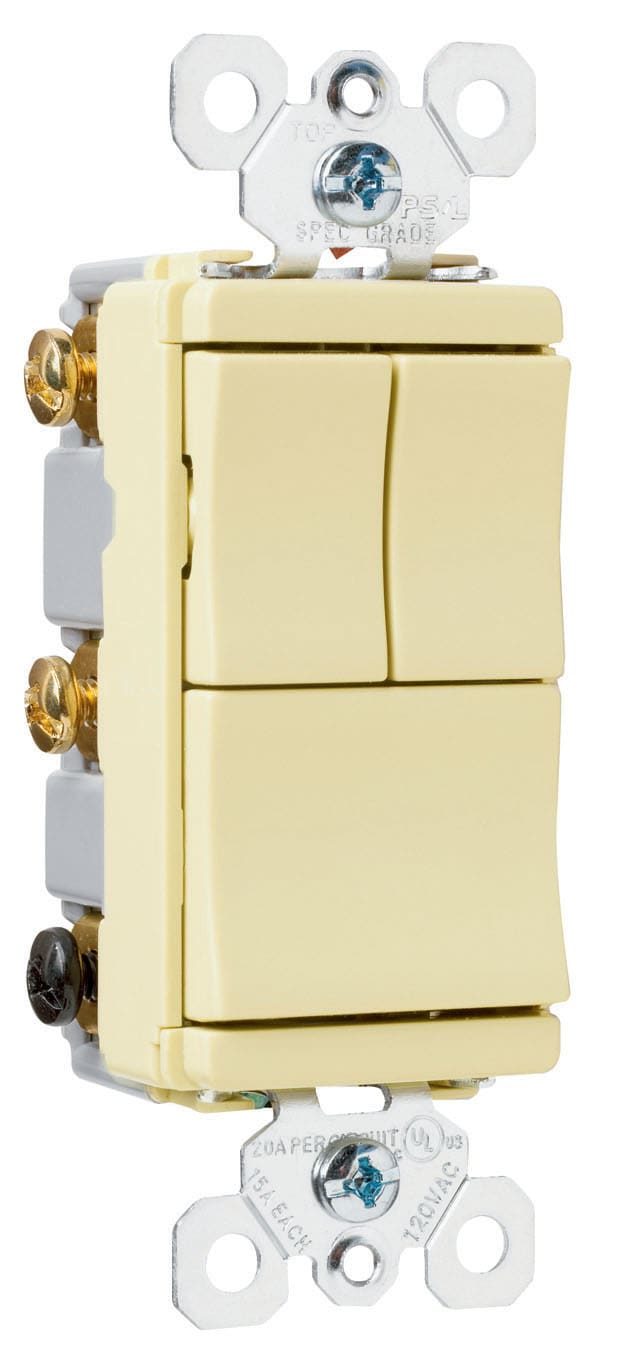 Pass & Seymour / Legrand - Pass & Seymour TM8111-BKCC 15 Amp 120 VAC 1-Pole Black Decorator Combination Switch