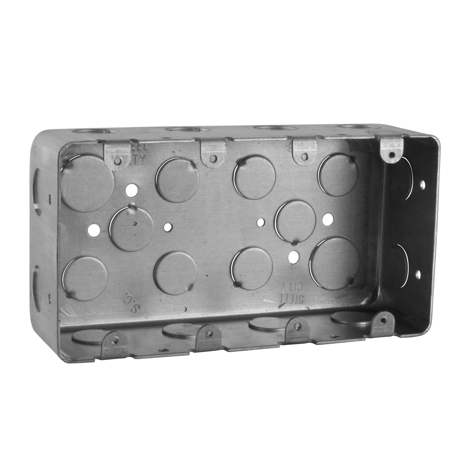 Thomas & Betts Co - Steel City 4G4D-1/2 4-Gang 58cu.in Steel Device Box with 1/2 Inch Knockouts