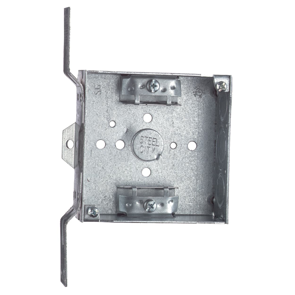 Thomas & Betts Co - Steel City 52151-CV-3/4 4 Inch Side 21cu.in Steel Square Box with 3/4 Inch Knockouts, Cover, and Bracket