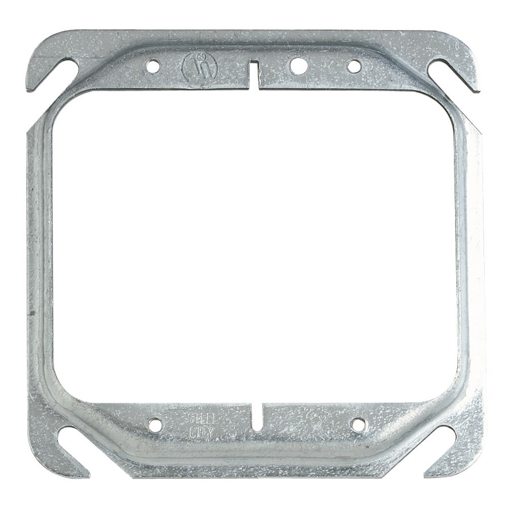 Thomas & Betts Co - Steel City 52C20-25 2-Gang 4 Inch Side 1/4 Inch Steel Raised Square Box Cover