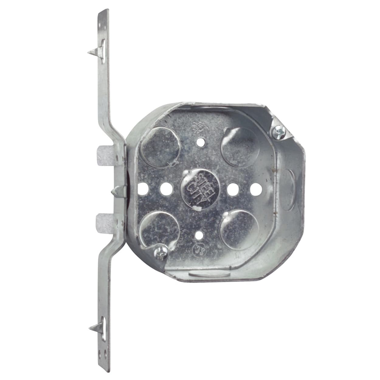 Thomas & Betts Co - Steel-City 54151-V-1/2 4" Octagon Box w/Bracket, 1-1/2" Deep, 1/2" Knockouts