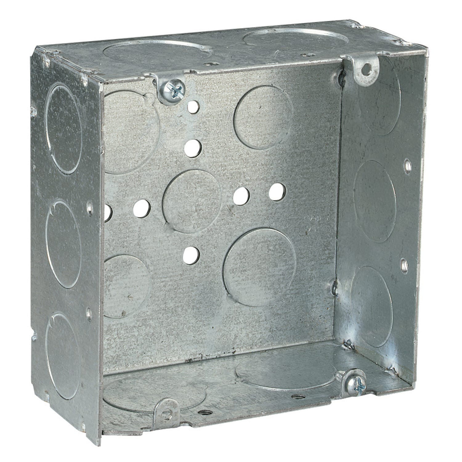 Thomas & Betts Co - Steel-City 72171-3/4-1 4-11/16" Steel Square Box, 2-1/8" Deep, 42 cu.in. w/ 3/4" & 1" Eccentric KOs and Ground Bump