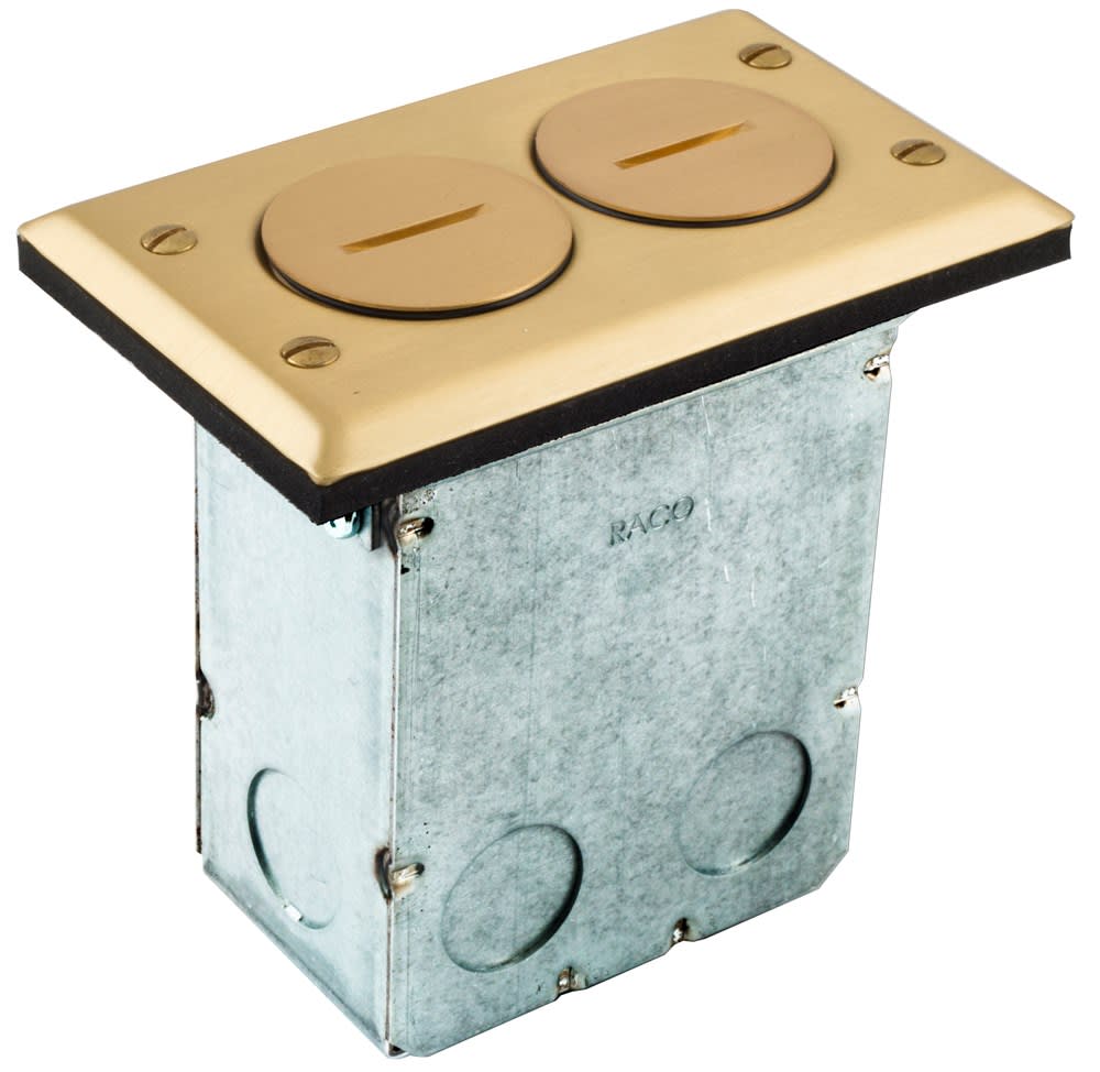 Hubbell Wiring Device - HCI RF6500BR FLOOR BOX KIT, 15A DUP