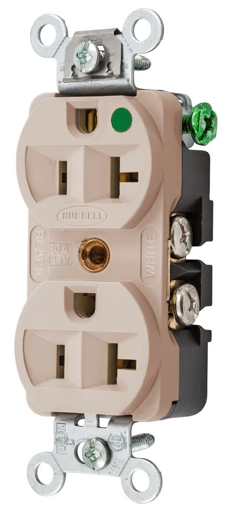 Hubbell Wiring Device - HWDK HBL8300HAL DUP RCPT, COM/HG, 2