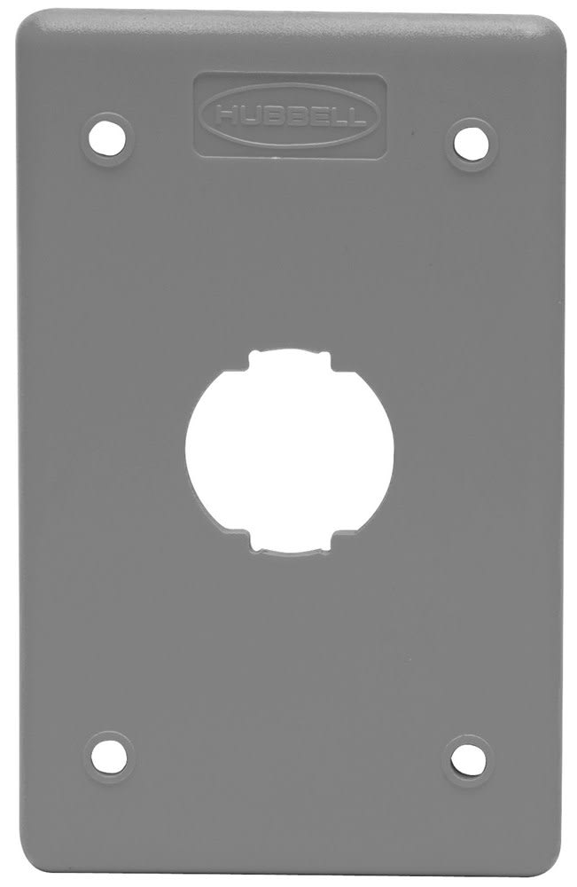 Hubbell Wiring Device - Hubbell HI14GY Thermoplastic 1-Gang FS/FD Plate, Gray