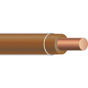 Copper Wire - THHN #12 Solid BROWN Wire, Copper Conductor (500ft Spool)
