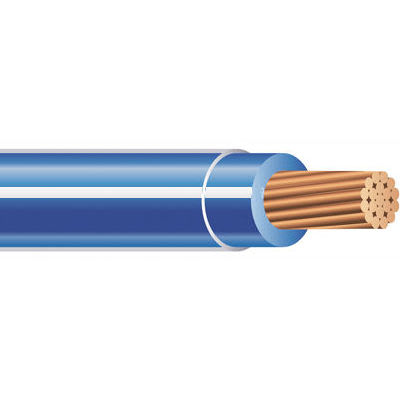Copper Wire - TFFN #16 Stranded Copper BLUE w/ WHITE Stripe Wire (500ft Spool)