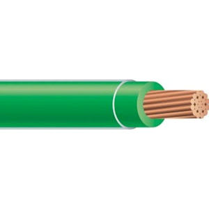 Copper Wire - THHN #4 Stranded GREEN Wire, Copper Conductor (500ft Reel)
