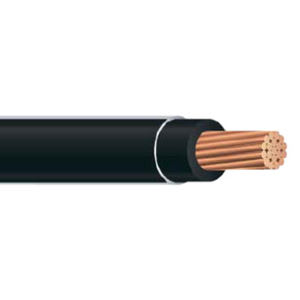 Copper Wire - THHN 1/0 Stranded BLACK Wire, Copper Conductor (2500ft Reel)