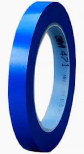 3M - 3M 471-BLUE-1/2INX36YD-BOX PLASTIC FILM TAPE 1/2 IN X 36 YD (BOXED)
