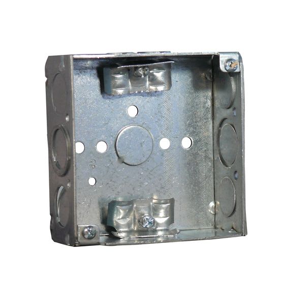 Appleton Electric - Appleton 4SEK 4" Square Outlet/Switch Box, 1-1/2" Deep, 21cu.in, 1/2" Eccentric Knockouts, Welded, Steel