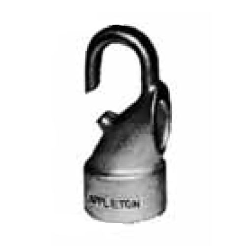 Appleton Electric - Appleton FHHF-75 Pendant Fixture Hanger Hook, 3/4" Female Threads, 5/8" dia. Wireway, 3/8" Jaw Opening, Malleable Iron