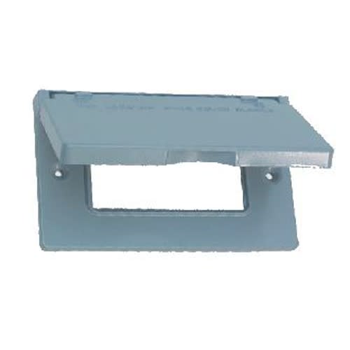 M Stephens / BWF - Teddico FG-1DCV 1-Gang Gray Die-Cast Metal Horizontal GFCI Weatherproof Device Box Cover