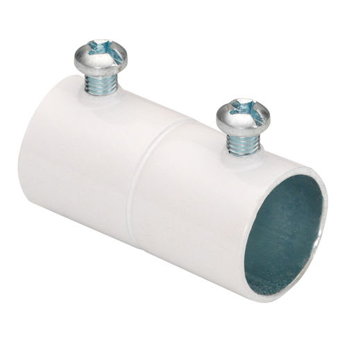 Bridgeport Fittings - Bridgeport 241-SW 3/4" EMT Set Screw Coupling - White