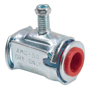 Bridgeport Fittings - Bridgeport AMC-50 3/8" AC/MC/FMC E-Z Lock Connector, .375" Throat, Steel