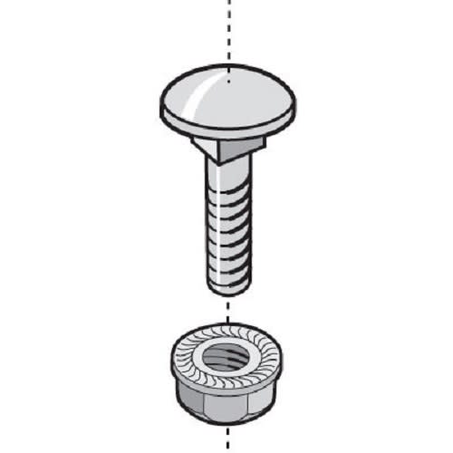 Cablofil Inc - CAFL EZBN1/4DC 1/4IN ROUND HEAD SCREW & FLANGE NUT-DACROMET (50 PCS)