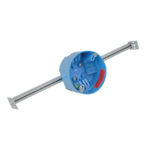 Thomas & Betts Co - Carlon B620KGR-CFB Blue™ Fan-Rated Ceiling Box, Polycarbonate, w/ 14"-22" Bar Hanger & Ground Screw, 20 cu.in.