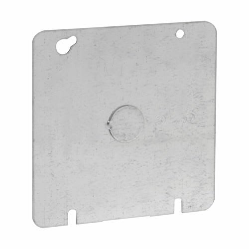 Crouse-Hinds - Crouse-Hinds TP572 4-11/16" Flat Square Box Cover w/ 1/2" Knockout, Steel