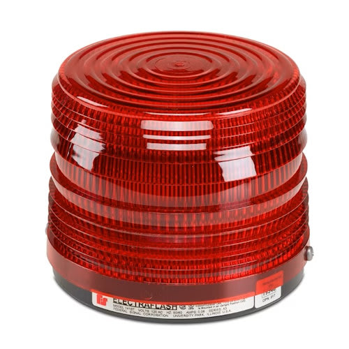Federal Signal Corp - Federal Signal 141ST-120R Electraflash® Strobe Warning Light, 120VAC, 1/2" NPT Pipe Mount, Indoor/Outdoor - Red Lens