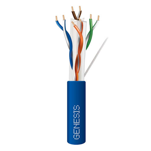 Honeywell / Genesis Cable - Genesis 50922106-KT 23/8 (4 Twisted Pair) Solid, Unshielded, Cat6+ Riser Rated Networking/Ethernet Cable, CMR/FT4, Blue Jacket (1000ft Reel-In-A-Box)