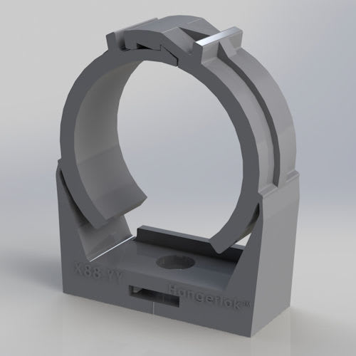 Litchfield International Inc - HangerLok® H88.22-LOK 3/4" (#22) Nylon 6/6, EMT Conduit Support Clamp, Non-Metallic - Grey