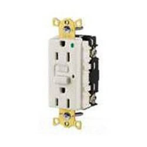 Hubbell Wiring Device - Hubbell GFR8300HRLA 20 Amp 125 Volt 2-Pole 3-Wire NEMA 5-20R Red GFCI Receptacle with LED Indicator