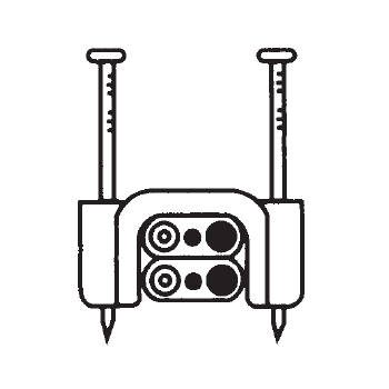 Sturgeon Bay Metal Products - Sturgeon Bay RA-1588/2 1/2" 2-Nail Plastic Cable Stacker Strap, (2) NM/UF Cables, Tan (50/Box)
