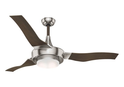 Casablanca Fans - CASA 59167 PERSEUS - 64IN BRUSHED NICKEL / WALNUT - 4 SPEED WALL CONTROL