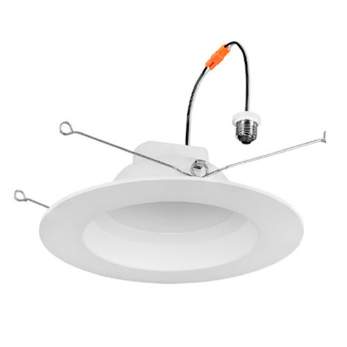 LEDVANCE Sylvania - Sylvania 62861 RT561A/700ST930/SMWH/E26 LED Screw-Base Retrofit Downlight for 5"/6" Housing, 8W 120V, 700 Lumens, 90+ CRI, 3000K, Dimmable, w/E26 Adaptor, Smooth Reflector, White