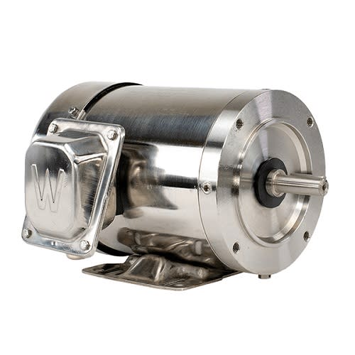 Worldwide Electric Corp - WorldWide Electric NAWSSE2-18-56CB 2HP Stainless Steel Washdown Duty Motor, 1800 RPM, 208-230/460V 3-Phase, 56C Frame, TEFC Enclosure, C-Face, Rigid Base