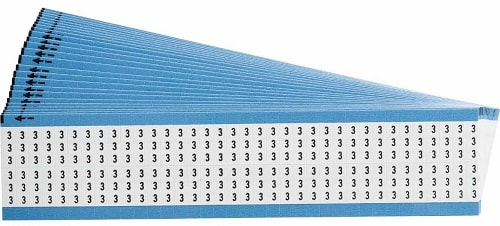 Brady Corporation - BRDY WM-3-PK-SC SOLID NOS LEGEND 3 WIRE MARKER CARD SPECIAL BLUE BACKGROUND W/ BLACK LETTERING 25CARDS QT 23977256
