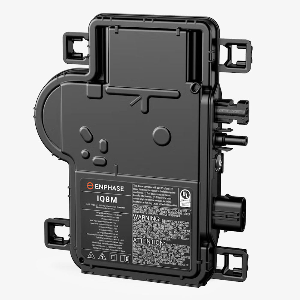 Enphase Energy - Enphase IQ8M-72-2-US IQ8M Microinverter Compatible w/ 72-Cell PV Module, 240V 330 VA Peak Power, Enphase Q Bulkhead Connector