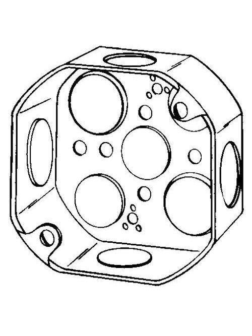 Appleton Electric - Appleton 4O-SPL 4" Octagon Outlet / Switch Box, 1-1/2" Deep, 15.5cu.in, Steel