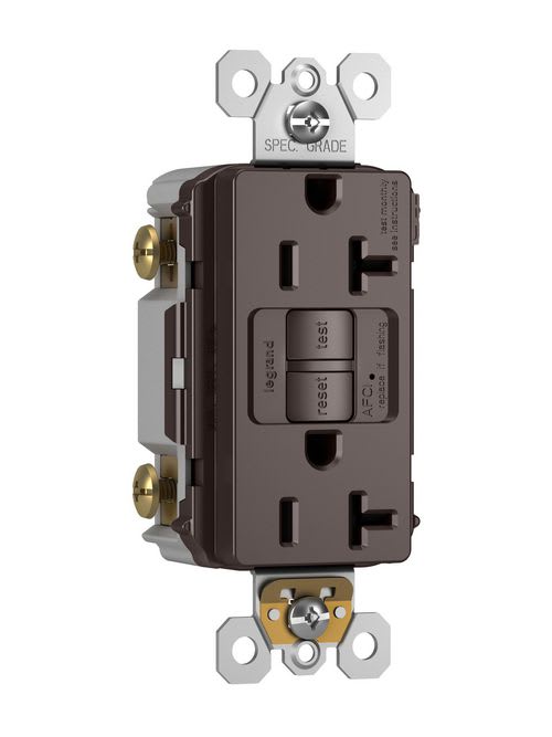 Pass & Seymour / Legrand - Pass & Seymour AF202TR 20A 125V Tamper-Resistant Arc-Fault Circuit Interrupter - Brown