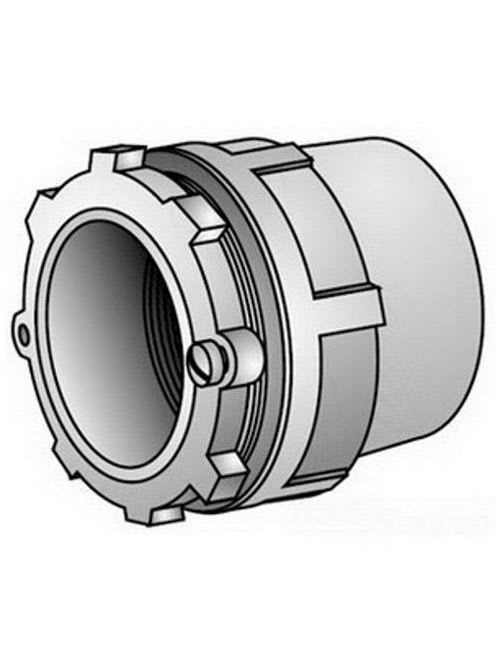 OZ-Gedney Co. - OZ/Gedney CH-200T 2" Space-Maker Threaded Conduit Hub w/ Insulated Throat, General Purpose, Malleable Iron, Zinc Plated