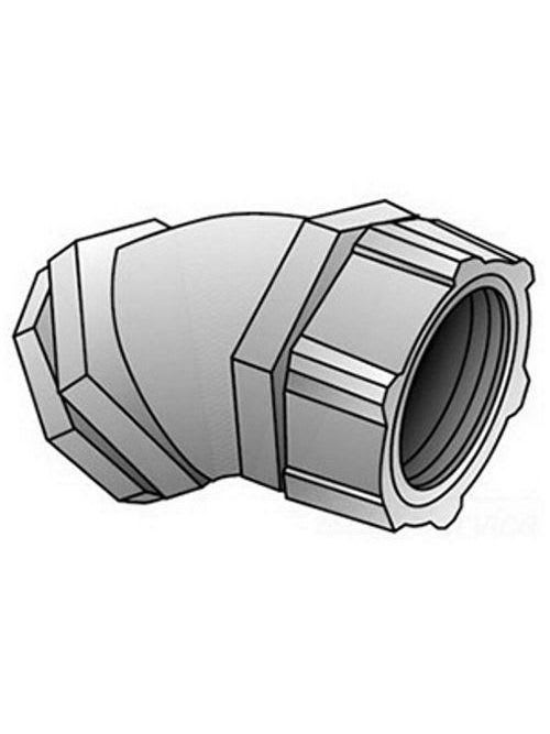OZ-Gedney Co. - O-Z/Gedney 4Q-4250 2-1/2" 45deg Liquidtight Connector, Malleable Iron Body, Steel Ferrule