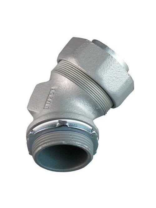Appleton Electric - Appleton ST-45250 2-1/2" 45deg Liquidtight Plain Throat Connector, Malleable Iron