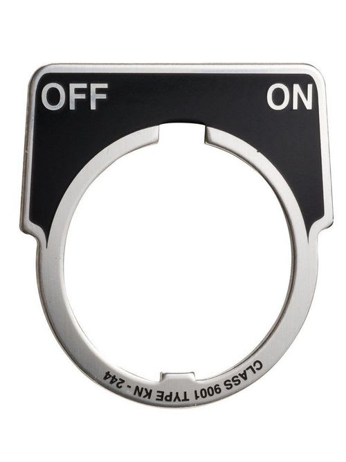 Square-D / Schneider - Square D 9001KN244 40 x 43 mm Aluminum White Off-On Round Push Button Standard Legend Plate