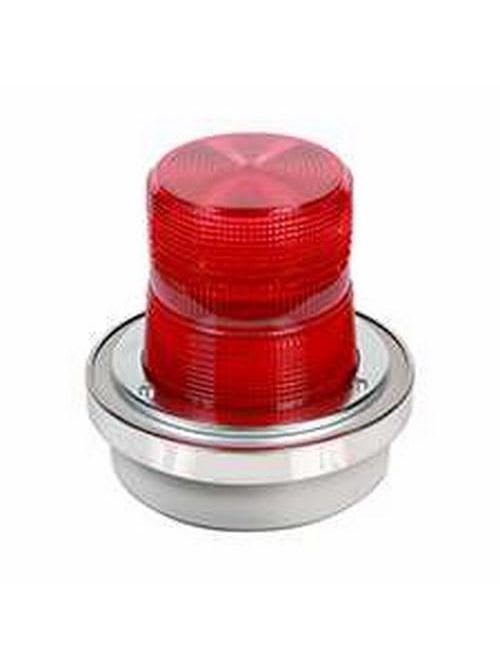 Edwards Signal - Edwards Signaling 50R-N5-40WH 120 VAC 0.3 Amp Red Polycarbonate Flashing Halogen Beacon