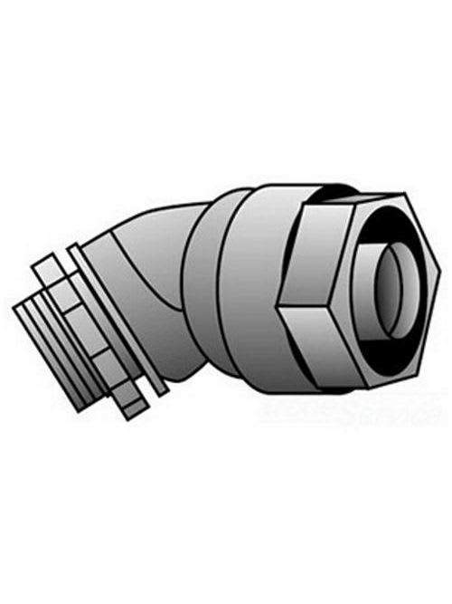 OZ-Gedney Co. - O-Z/Gedney 4Q-4200 2" 45deg Liquidtight Connector, Malleable Iron Body, Steel Ferrule