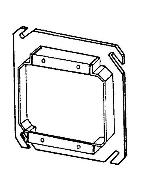 Appleton Electric - Appleton 847-75 4" Square Tile Cover / Mud Ring, 3/4" Raised, 5.8cu.in, Double Device, Steel