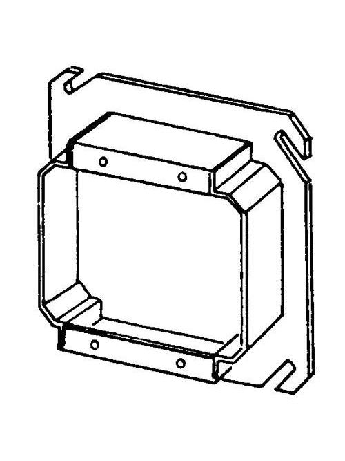 Appleton Electric - Appleton 847-100 4" Square Tile Cover / Mud Ring, 1" Raised, 7.5cu.in, Double Device, Steel
