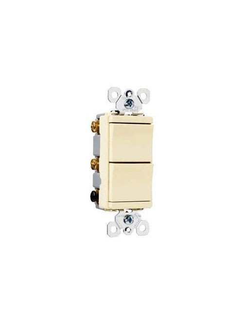 Pass & Seymour / Legrand - Pass & Seymour TM811-ICC Decorator Combo,2 Single Pole Switches,Ivory