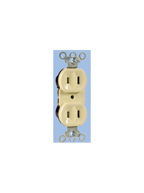 Pass & Seymour / Legrand - Pass & Seymour 4025-I 125 Volt 15 Amp 2-Pole 3-Wire NEMA 5-15R Ivory Duplex Non-Grounding Outlet